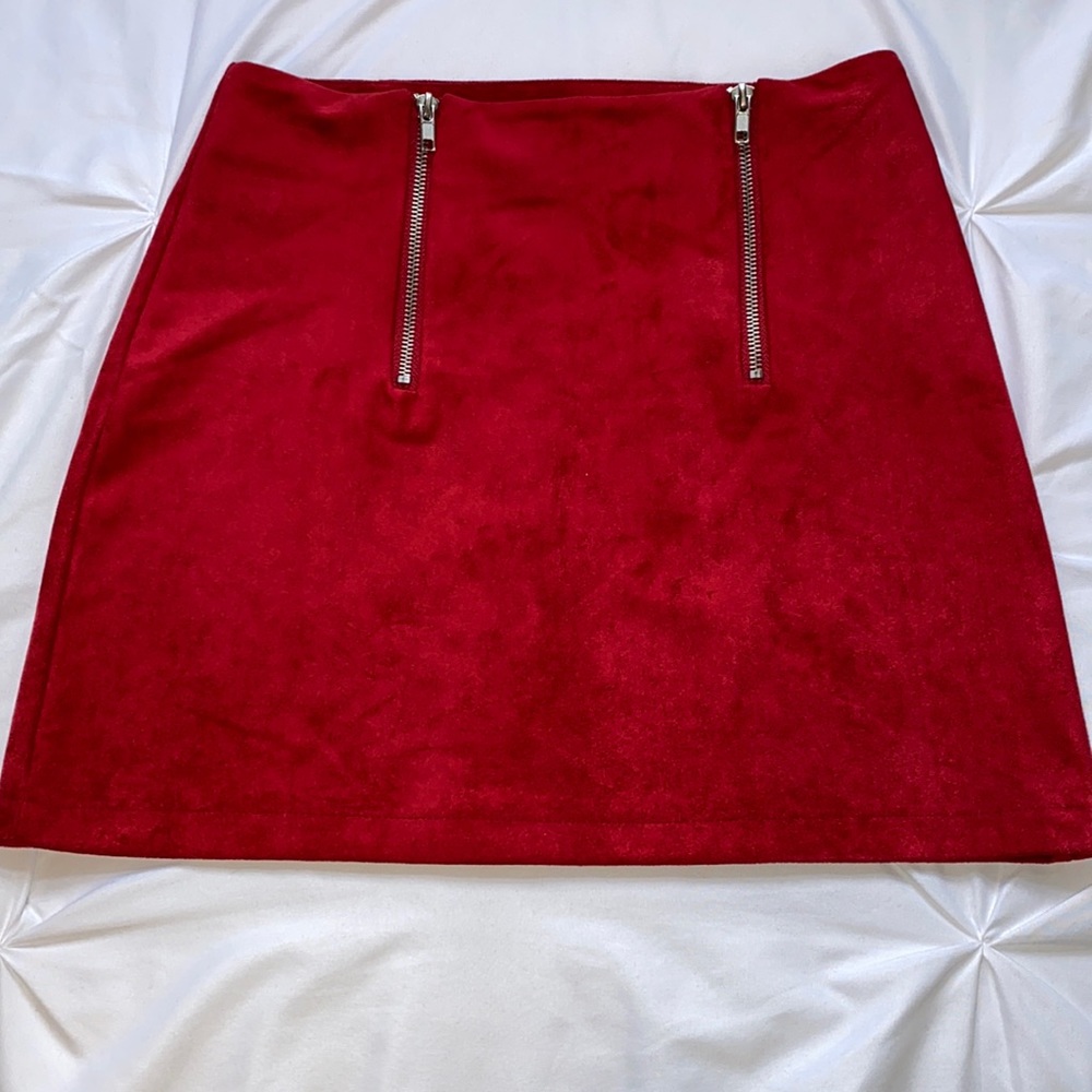 Forever 21 red velvet skirt
